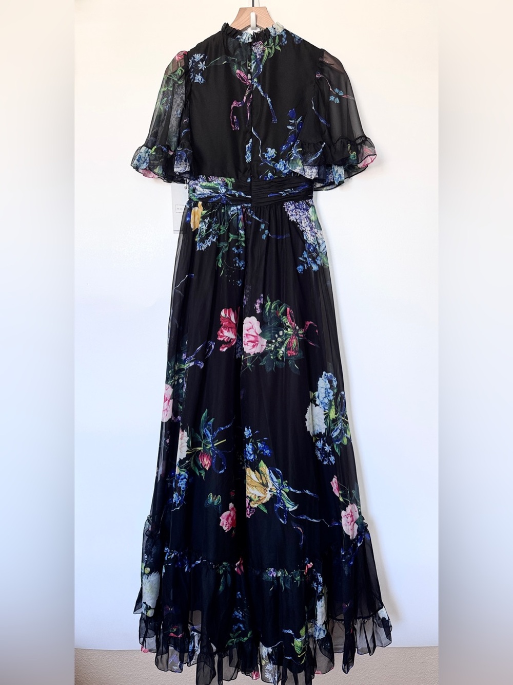 Mac Duggal 68230 Ruffle Neck Floral Print Dress NWT sz 2 - Picture 7 of 14